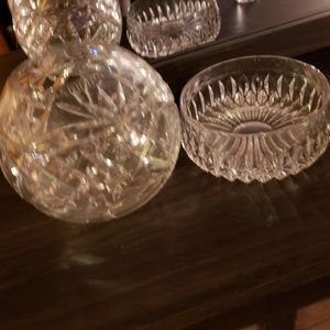 Beautiful flower crystal vase and bowel